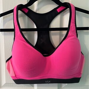 VSX Victoria’s Secret Sport pink sports bra 36C, racerback, back clasp